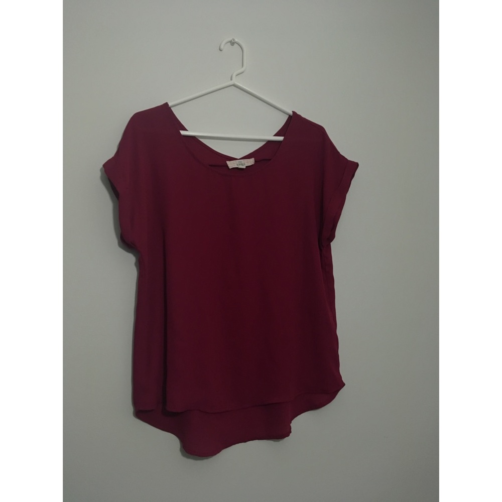 Flowy red chiffon blouse